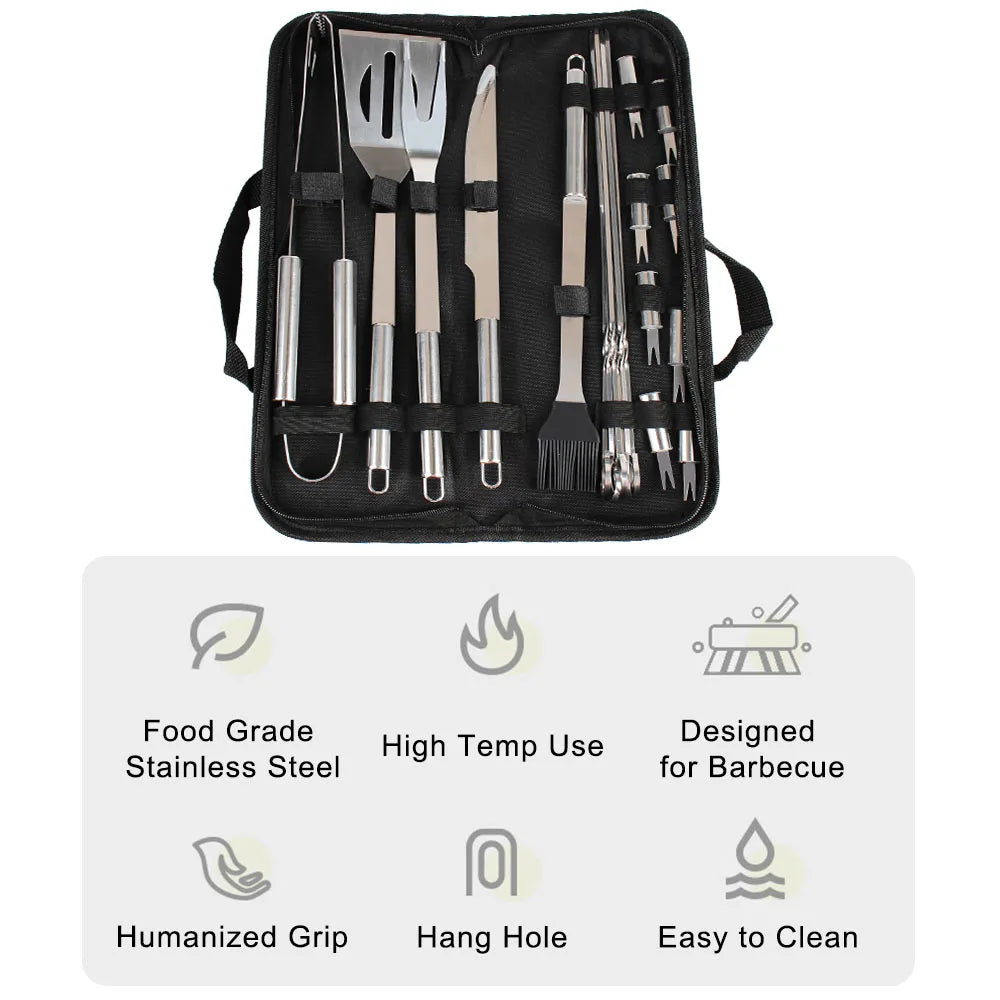 Edelstahl BBQ Werkzeugset für Camping