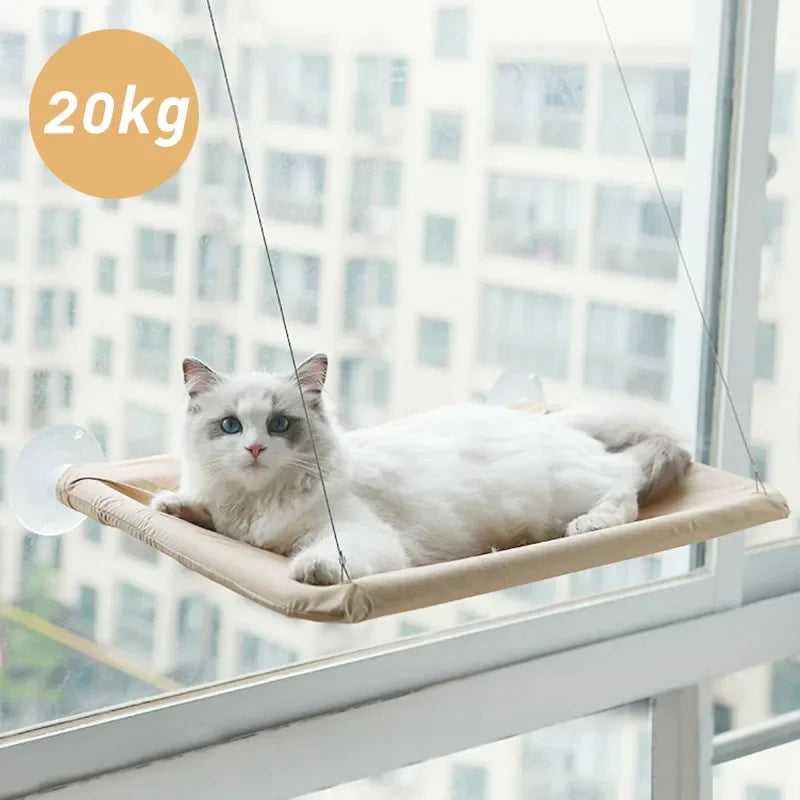 Hängendes Katzenbett für Fenster – 20 kg Tragkraft, gemütlicher Sonnenplatz mit robuster Halterung für entspannte Ausblicke