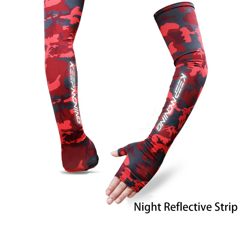 Outdoor-Fitness-Arm Sleeves für Männer und Frauen – Camouflage-Armlinge aus Ice Silk für Sonnenschutz im Sommer