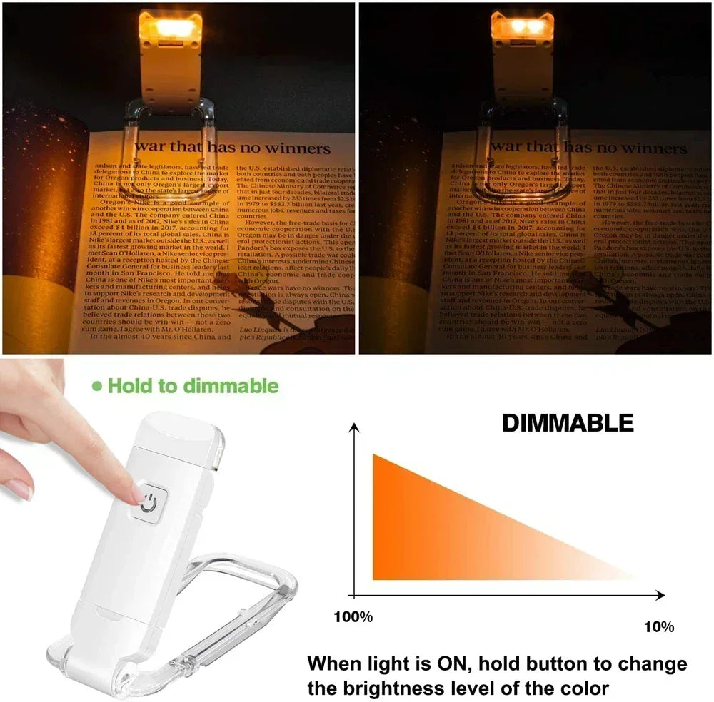 Augenschonende LED Leseleuchte mit USB-Aufladung – Kompakte Clip-Lampe für Lesen, Nachtlicht und Schreibtischbeleuchtung