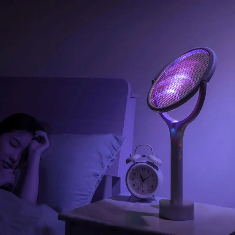 5-in-1 Elektro-Mückenvernichter Racket – Schnelles Laden, Sicher isoliert, Verstellbarer Griff, Integrierte Batteriebetriebene Lampe, Effektiver Insekten-Killer aus robustem ABS