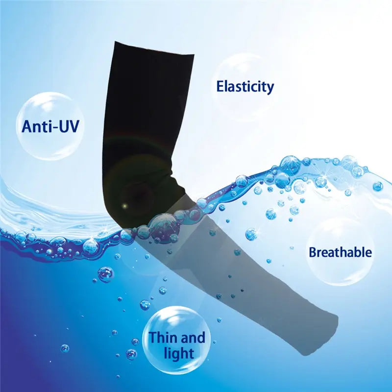 1 Paar Fingerlose Kühlende Armschoner – Hoch elastische, atmungsaktive Ice-Silk-Ärmel für Outdoor-Aktivitäten, Angeln und Radfahren