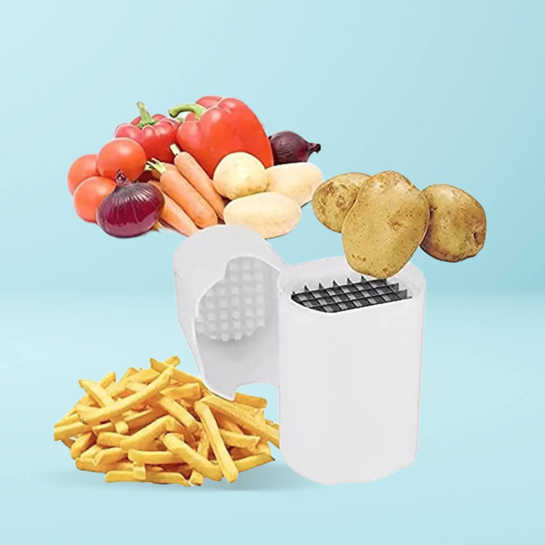 1 Stk. Pommes Frites und Gemüse Schneider – Schneller Gemüsehobel für Kartoffeln und Gemüse – Praktischer Küchenhelfer zum Würfeln und Schneiden von Gemüse