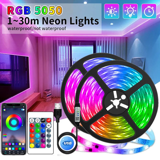 LED Lichtband USB – RGB 5050, Steuerbar per App, Flexibel & farbwechselnd, Ideal für Zimmerdeko & TV-Backlight