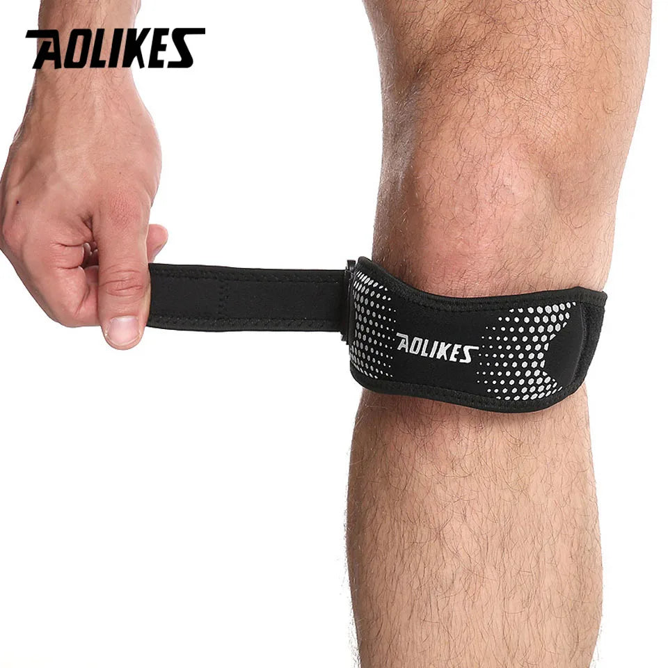 AOLIKES Verstellbare Kniebandage – Schmerzreduzierender Patella-Stabilisator für Sport, Wandern & Fitness