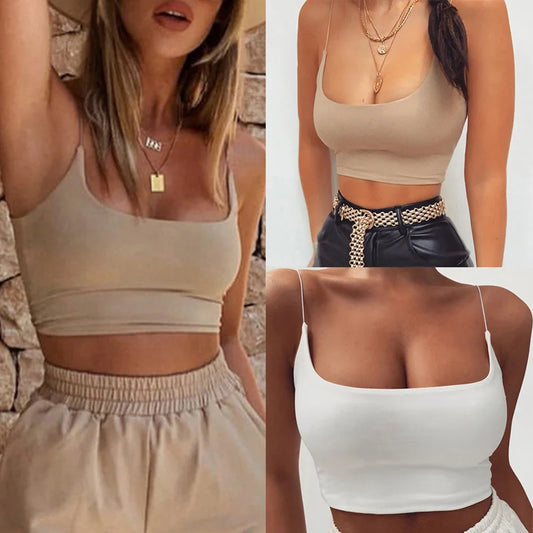 Damen Sommer Camisole Tank Tops – Ärmelloses Baumwoll-Bustier, nahtloses Bandeau-BH Crop Top, ungepolstert für maximalen Komfort