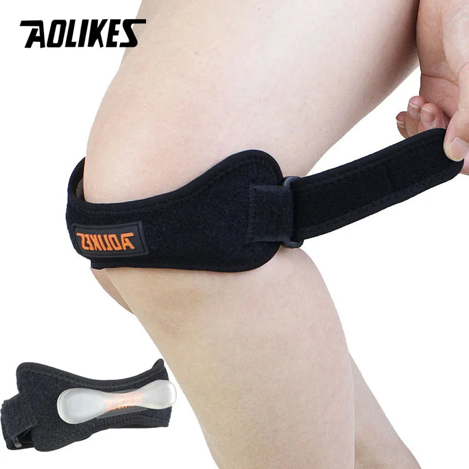 AOLIKES Verstellbare Kniebandage – Schmerzreduzierender Patella-Stabilisator für Sport, Wandern & Fitness