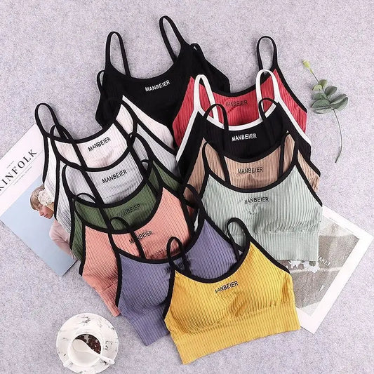 Frauen Premium Sport-BH Neuheit – Sexy und komfortabel, aus Baumwolle mit weichem Tragegefühl. Ideal als Unterwäsche oder Crop-Top für den Fitnessbereich