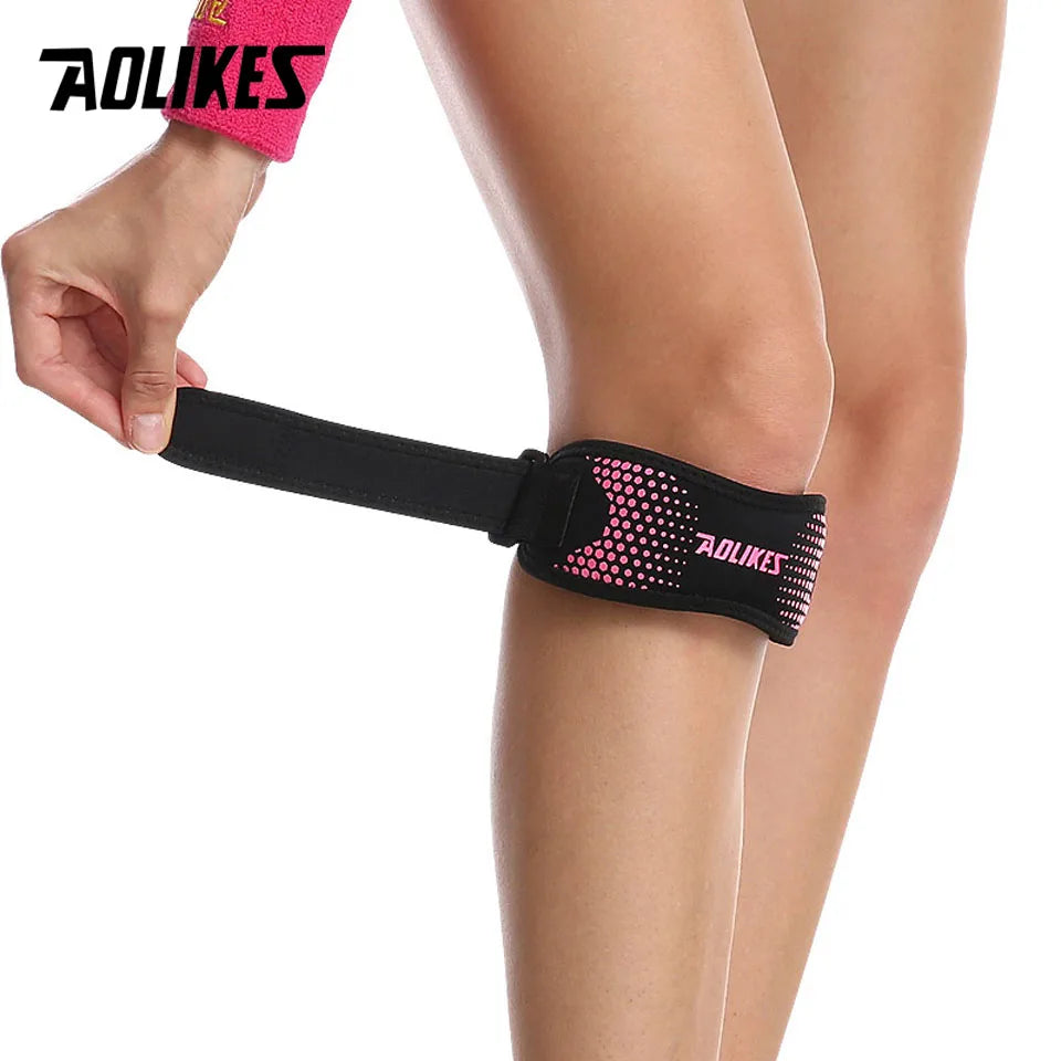 AOLIKES Verstellbare Kniebandage – Schmerzreduzierender Patella-Stabilisator für Sport, Wandern & Fitness