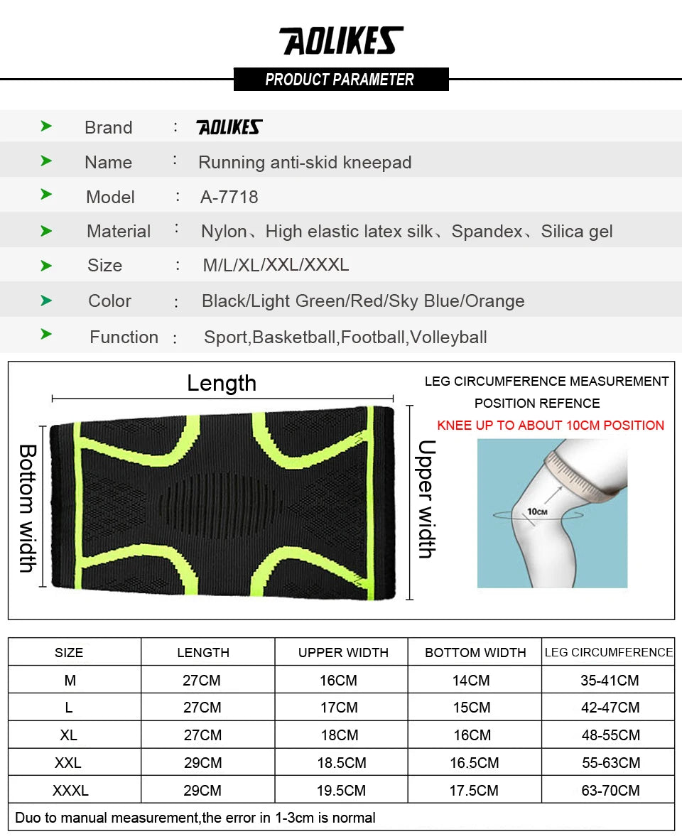 AOLIKES Sport-Kniebandage – Atmungsaktive & elastische Unterstützung für Fitness, Running & Basketbal