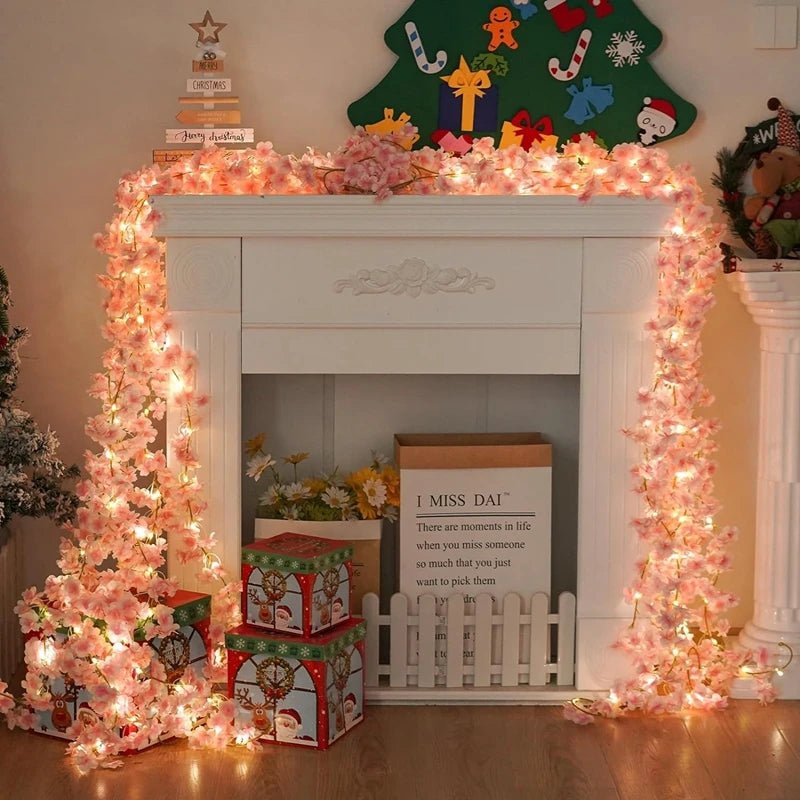 Dekorative Kirschblütenranke – 180 cm, Aus Seidenstoff, Für Innen- & Außendekoration bei Hochzeiten & Feiern