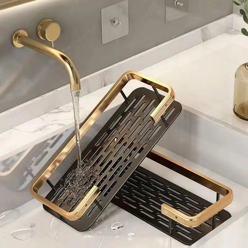 Bohrfreier stylische Wandregal-Organizer für Badezimmer und Küche – Praktisches Regal zur Aufbewahrung von Shampoo, Kosmetik und anderen Badezimmeraccessoires