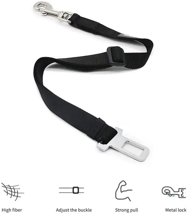 Pet Auto Seat Belt für Hunde & Katzen – Verstellbare Sicherheitsleine mit Clip, Komfortable Sicherung für Dein Haustier