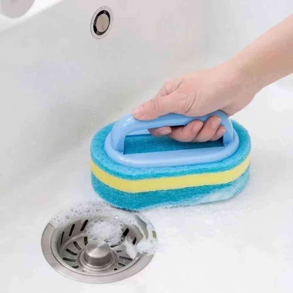 Effektiver Reinigungsschwamm für Küche und Bad – Magischer Schwamm für Glaswände, Toilettenbürste mit Griff, Keramik- und Fenster-Slot-Reinigungsbürste