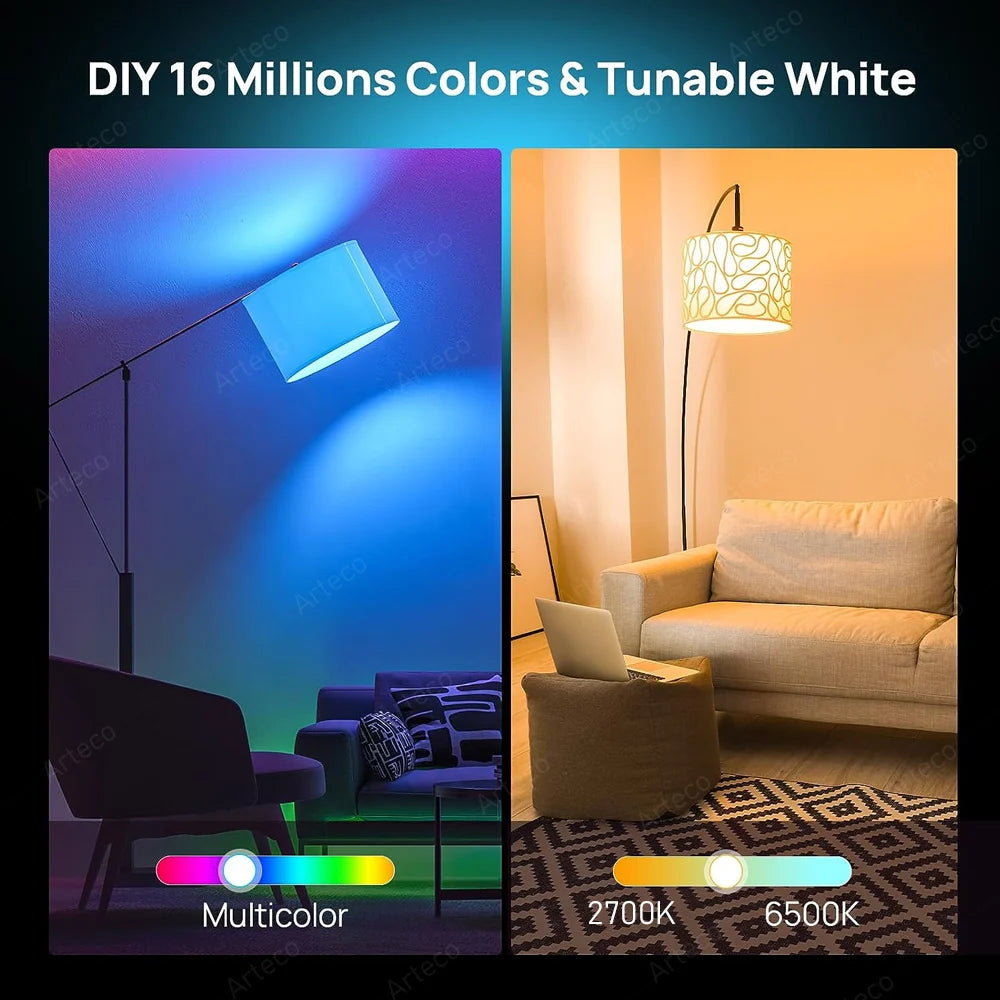 Smart Home LED Lampe E27 – Tuya Zigbee & WiFi, RGB+CW+WW, Sprachsteuerung via Alexa & Google Assistant