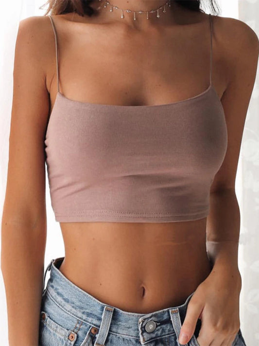 2024 Fashion Damen Crop Tops – Sexy, solide Farben für den Sommer. Lässiges, ärmelloses Tank Top, ideal als vielseitige Weste für verschiedene Anlässe.