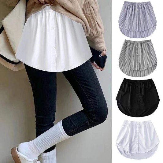Blusen-Verlängerer für Frauen und Mädchen – Verstellbarer Layering-Einsatz im Faux-Top-Stil mit niedrigem Saum und Mini-Rock-Design, ideal für einen modischen Look