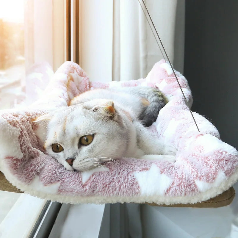Luftige Katzenhängematte – Hängendes Katzenbett für Ihre geliebte Katze, ideal als Kletterrahmen und sonniger Fensterplatz, tragfähig bis 20 kg, perfektes Zubehör für Haustiere