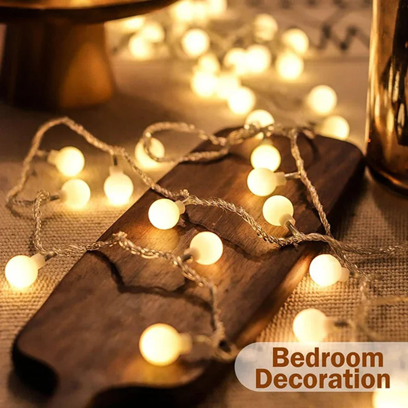 LED Kugel-Lichterkette – In 10/20/40/80 LEDs, Batteriebetrieben, Ideal für Garten, Hochzeit, Party & Weihnachtsdeko