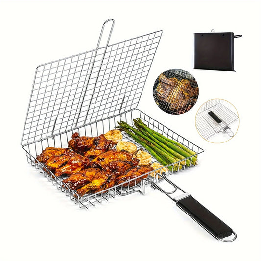 Edelstahl Faltbarer Grillnetz-Rost mit Griff