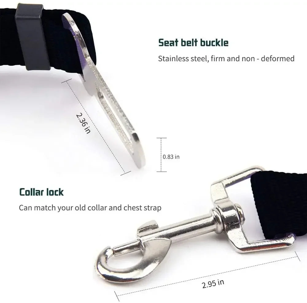 Pet Auto Seat Belt für Hunde & Katzen – Verstellbare Sicherheitsleine mit Clip, Komfortable Sicherung für Dein Haustier