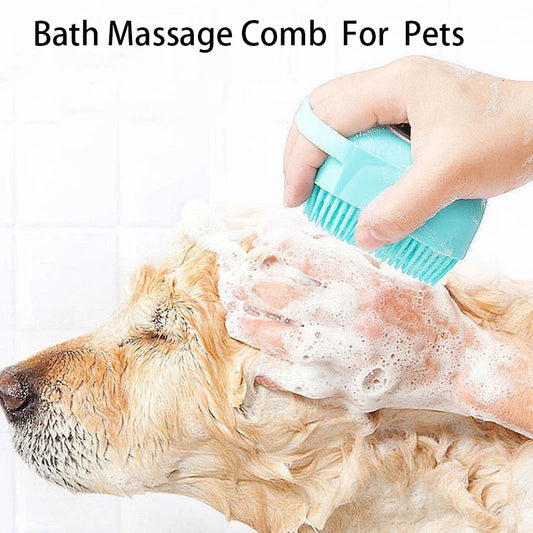 Sanftes Shampoo-Bürsten Set für Haustiere: Silikon-Massageborsten mit praktischem Stauraum – Beidseitiges Grooming-Werkzeug für Hunde und Katzen zur effektiven Reinigung