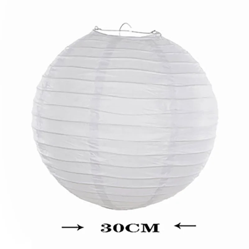 Lampions Solar, Runde Papier-Lampion Girlande – Weiß, Set aus 5/10/20 Stück, Für Indoor & Outdoor Dekoration