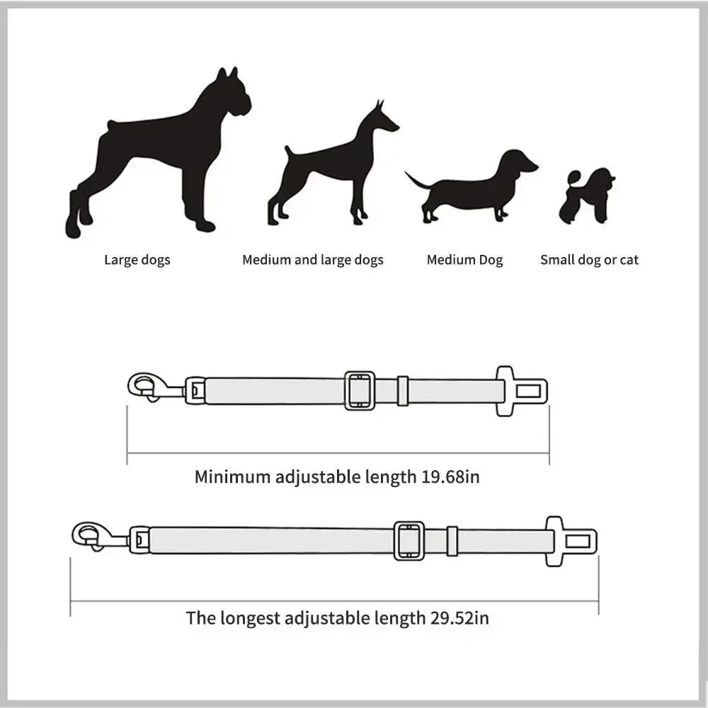 Pet Auto Seat Belt für Hunde & Katzen – Verstellbare Sicherheitsleine mit Clip, Komfortable Sicherung für Dein Haustier