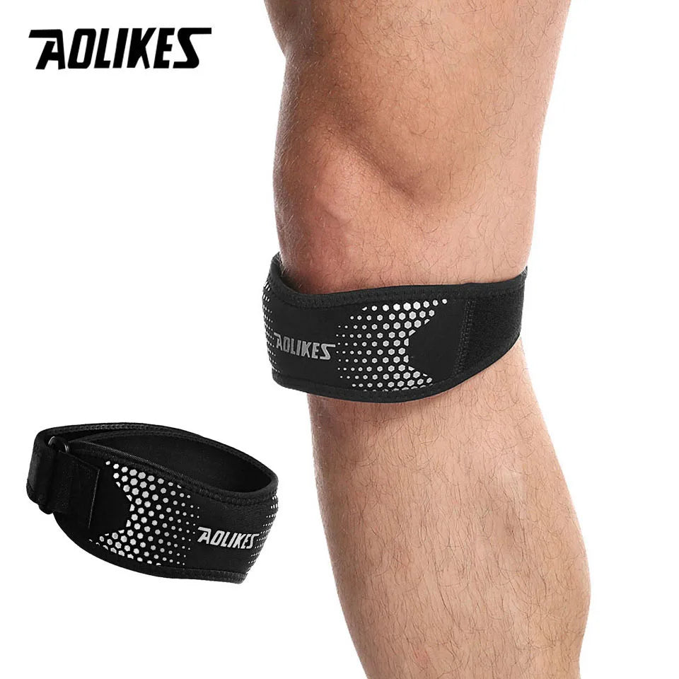 AOLIKES Verstellbare Kniebandage – Schmerzreduzierender Patella-Stabilisator für Sport, Wandern & Fitness