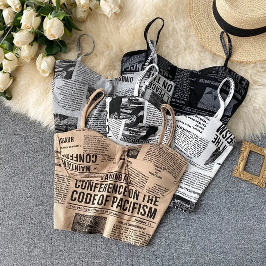 Damen Push-Up Camisole – Gepolsterter Bra mit Sexy Print, Soft und Bequem, Stylischer Tank-Top für Freizeit und Mode