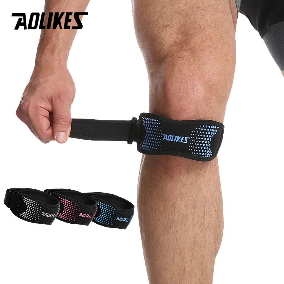 AOLIKES Verstellbare Kniebandage – Schmerzreduzierender Patella-Stabilisator für Sport, Wandern & Fitness