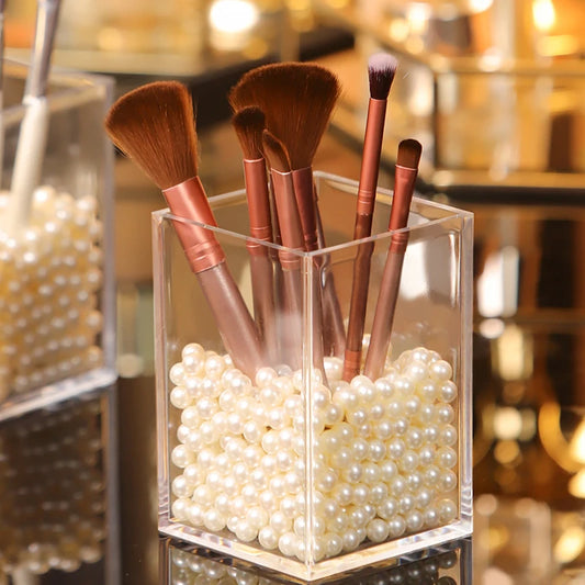 Make-up-Pinsel-Organizer – Robuster Acryl-Kosmetikaufbewahrungsbehälter für Pinsel und Schönheitsartikel – Schreibtisch-Organizer für Kosmetik