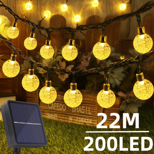 Solarlichterkette Außen – 200 LEDs, IP65 Wetterfest, für Garten & Terrasse