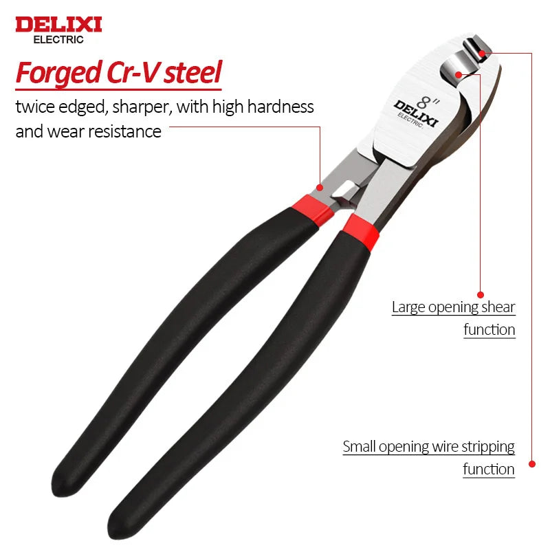 DELIXI ELECTRIC Cable Scissors Wire Stripper Cable Scissors, Awg Wire Cutters, Precision Copper Tube Scissors For Electricians