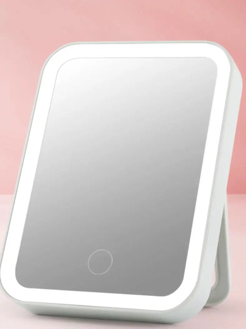 Tragbarer LED-Kosmetikspiegel mit USB-Anschluss – Touchscreen-Dimmung, Kompakter und Aufladbarer Schminkspiegel für Präzises Make-up