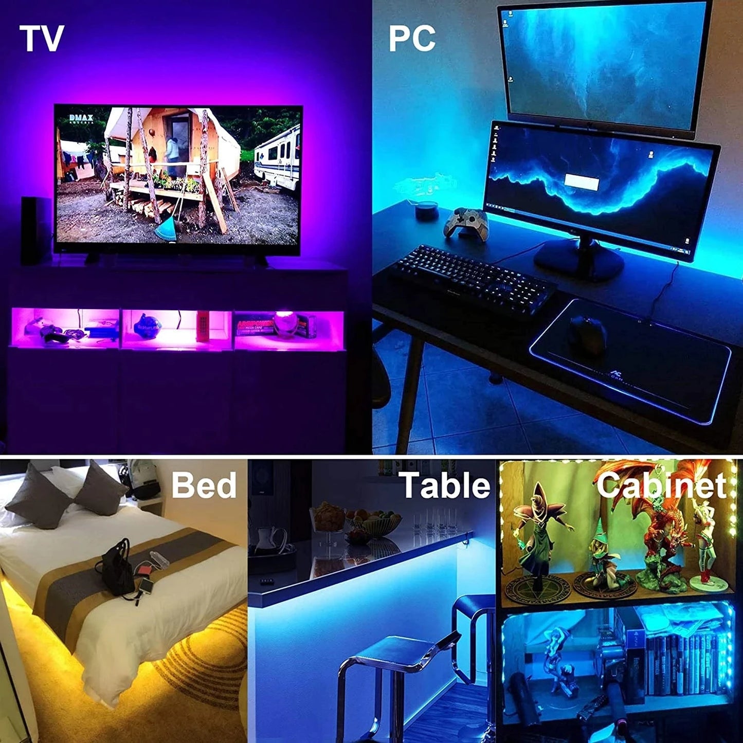 Smart LED Strip 5V – USB RGB 5050, Alexa/Bluetooth, 15–20m