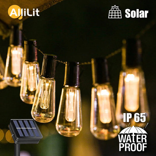 LED Solar-Lichterkette Außen – Mit Retro-Glühbirnen & IP65 Schutz, Stromlos betrieben für Garten & Balkon