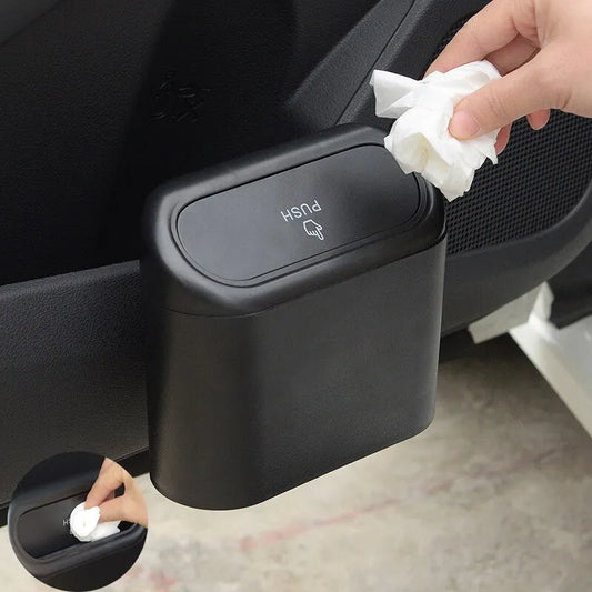 Kompakter Auto-Mülleimer – Tragbare Mini-Garbage-Box mit Deckel für Fahrzeuge, Faltbare Müllaufbewahrung, Multifunktionale Organisation für Autos, Praktische Abfallbox