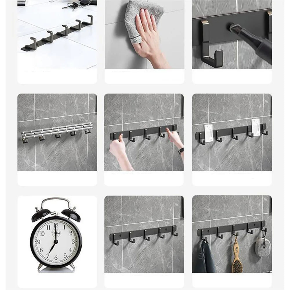 Starker selbstklebender Wandhaken – Perforationsfreier Handtuch- und Kleiderhaken für Badezimmer und Küche, Wandmontierter, hochbelastbarer Klebehaken für Handtücher, Kleidung und Zubehör