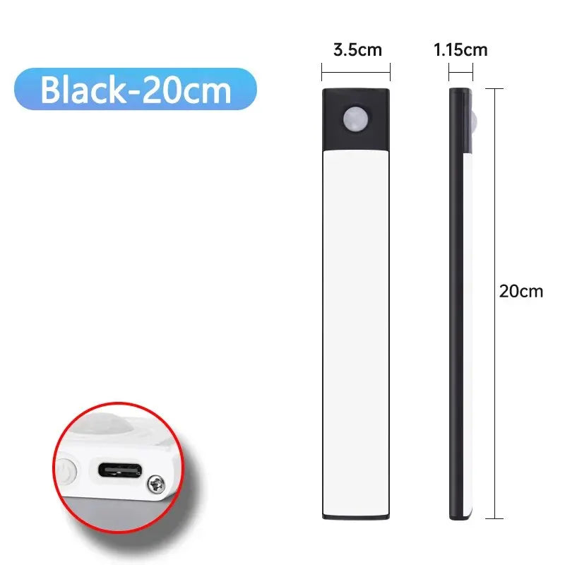 LED Schranklicht mit Bewegungsmelder – USB Type-C wiederaufladbar, Auto-On/Off, Verschiedene Längen für Küche & Kleiderschrank