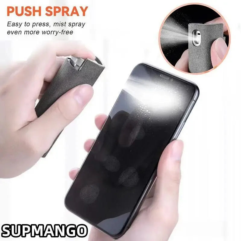 2-in-1 Mikrofaser-Bildschirmreiniger Sprayflasche Set – Handy, iPad, Computer, Mikrofasertuch, iPhone-Reinigung, Brillen-Wischtücher