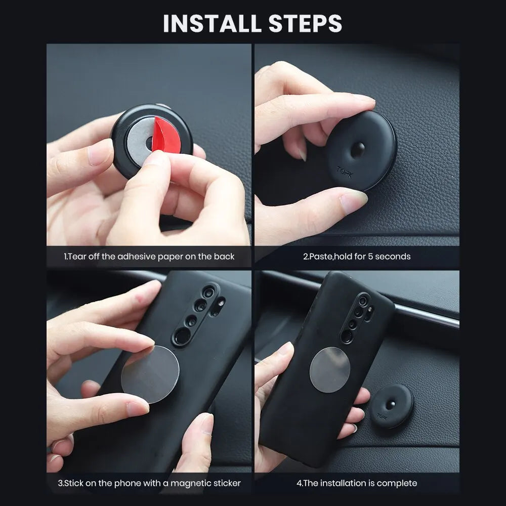 TOPK Magnetischer Auto-Handyhalter – 4-fach verstärkte Magnete, Handyhalterung für das Armaturenbrett, für alle Smartphones geeignet