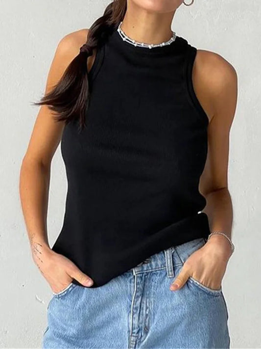 Casual Sportliches Rippenstrick-Top – Off-Shoulder-Design, in vielen Farben. Perfekt für ein bequemes Sommer-Outfit
