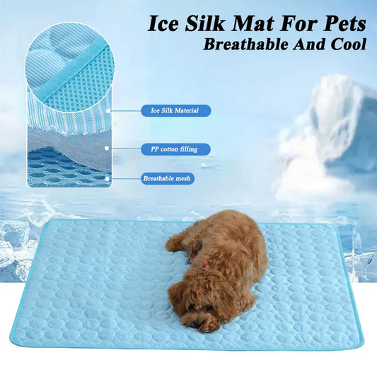 Erfrischende Kühlmatte für Hunde und Katzen – Sommerliche Pet Mat für kühle Entspannung, atmungsaktiv, waschbar und ideal für Sofa und Bett