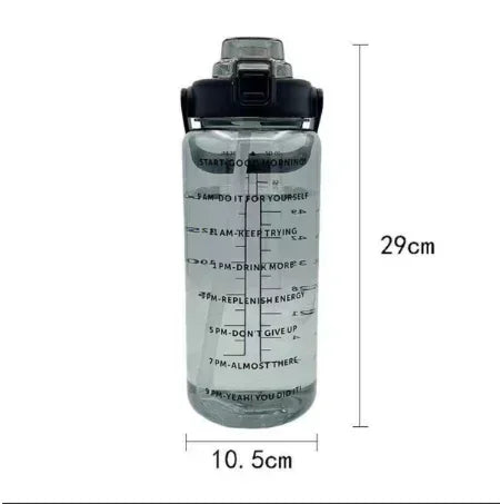 2L Tragbare Wasserflasche mit Strohhalm und Zeitmarkierung – Bleiben Sie Hydriert bei Sport und Outdoor-Aktivitäten