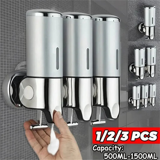 Seifenspender Wandmontage für Bad – Flüssigseifen-, Handdesinfektions-, Shampoo- und Duschgelbehälter, perfekt für ein organisiertes Badezimmer, 1/2/3 Set