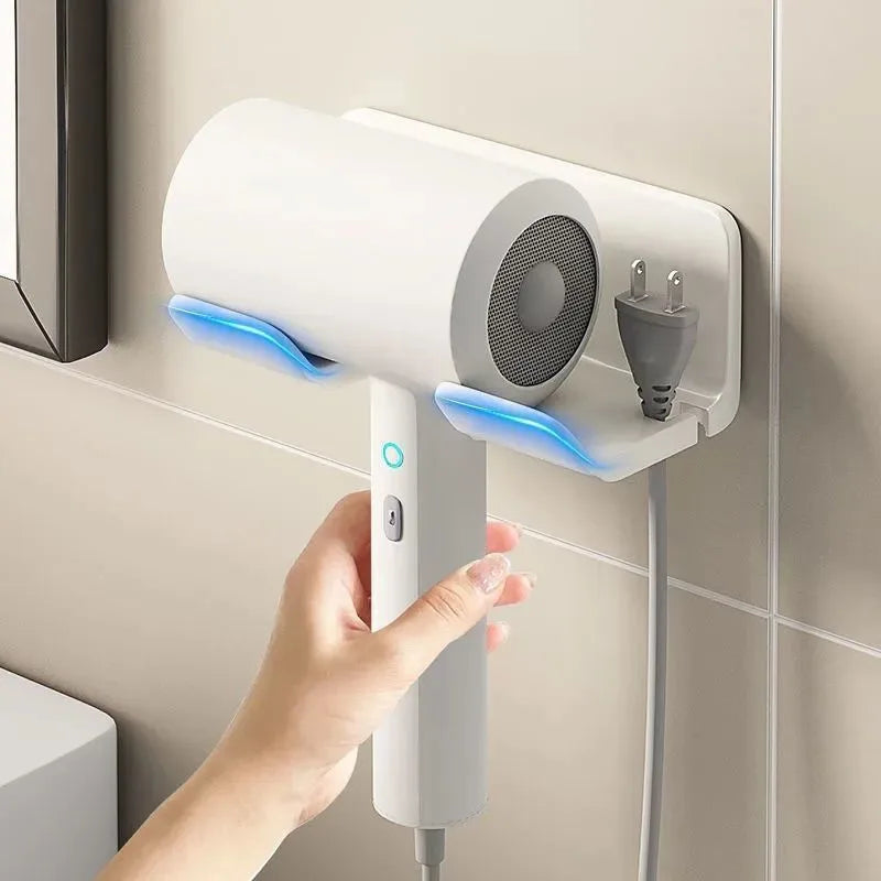 Wandhalter für Haartrockner ohne Bohren – Praktischer Föhnständer mit Ablagebox für Badezimmer, Föhnhalter und Organizer