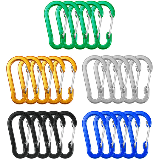 5/10 Stk. Mini Aluminiumlegierung Karabiner Clips Schlüsselanhänger D-Ringe für Outdoor Camping Wandern Angeln Rucksack