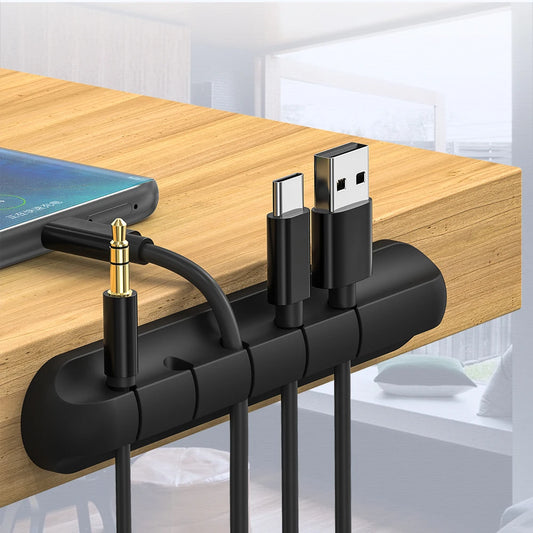 L16 Kabel-Organizer für Schreibtische – Rutschfeste 5-Loch Silikon-Halterung für präzises Kabelmanagement und einfache Zugänglichkeit