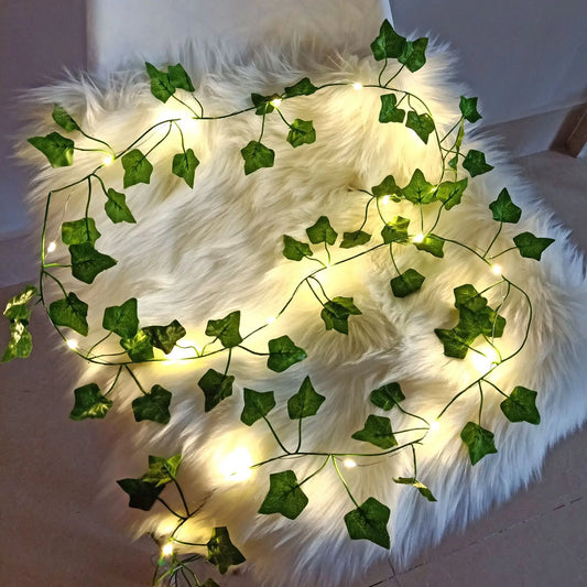 LED Efeu-Girlande – Künstliche Blätter aus Seide, Für Zuhause, Hochzeit, Schlafzimmer & festliche Anlässe